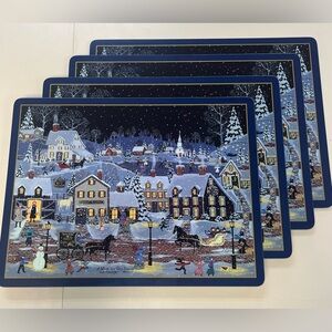 1993 Set of 4 Cate Mandingo Placemats with Cork Back